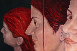 Lo sguardo, olio su tela, cm 65 x 140, 2011